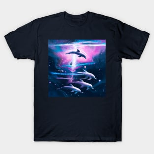 Pod of Cosmic Dolphins T-Shirt